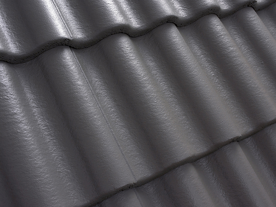 Натуральная цементно-песчаная черепица рядовая Classic графит 48, Kriastak Baltic tile