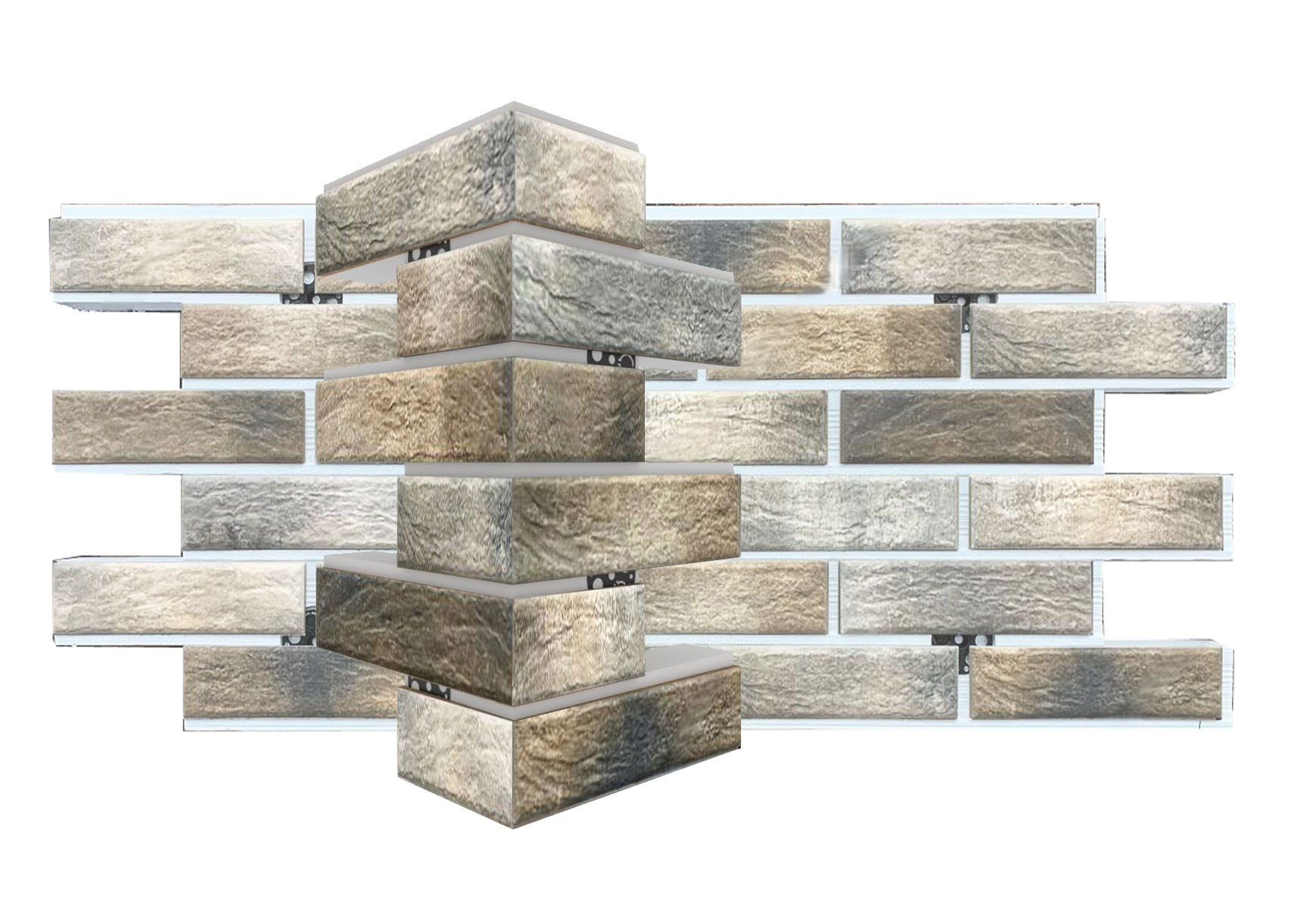 Loft Brick Pepper Угловая фасадная термопанель из пенополистирола ППС 40 мм, 0,17 м2