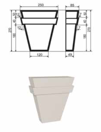 ЗАМКОВЫЙ КАМЕНЬ для отделки окон Фасада и Интерьера - лепнина, декор из пенополистирола ЗВ-270/1 270*85*250 мм