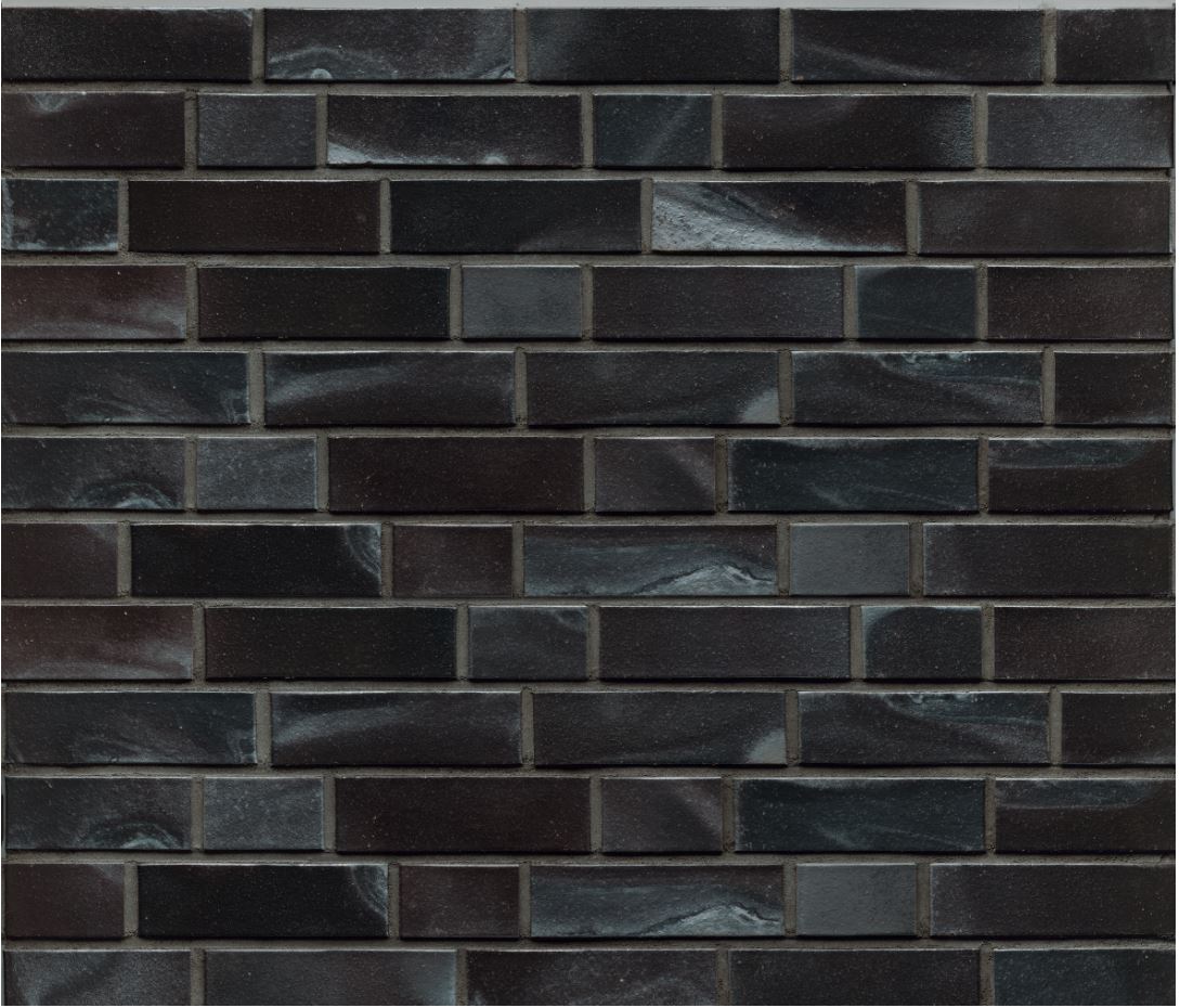 Кирпич облицовочный Клинкерный ABC 8954 Hamburg schwarz-blau-bunt Kohlebrand glatt NF 240*115*71 мм