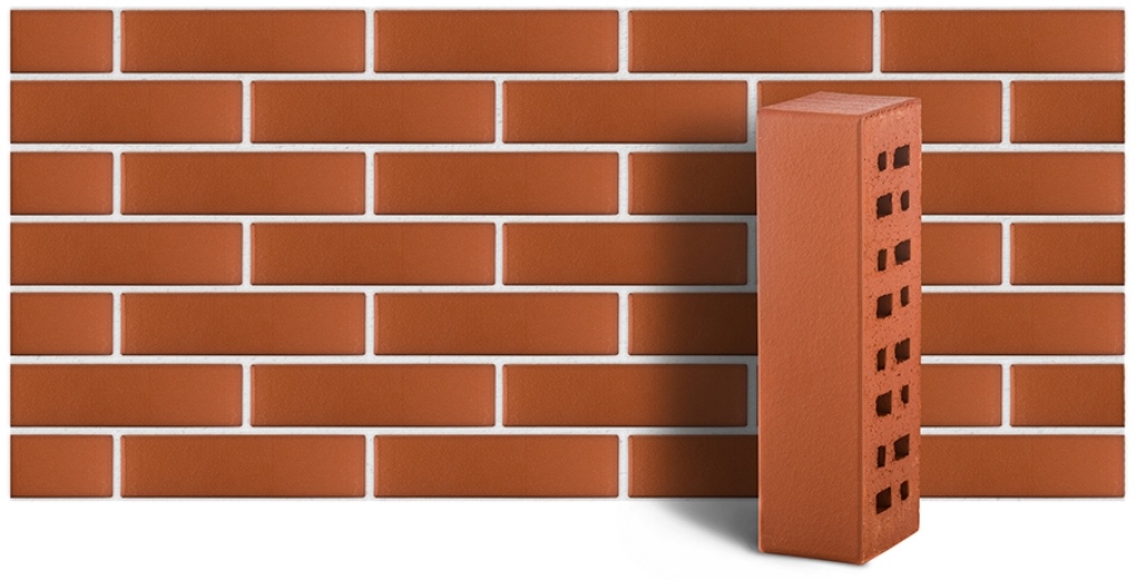 Кирпич лицевой клинкерный ЛСР пустотелый "Лондон" гладкий M300, 250*85*65 мм