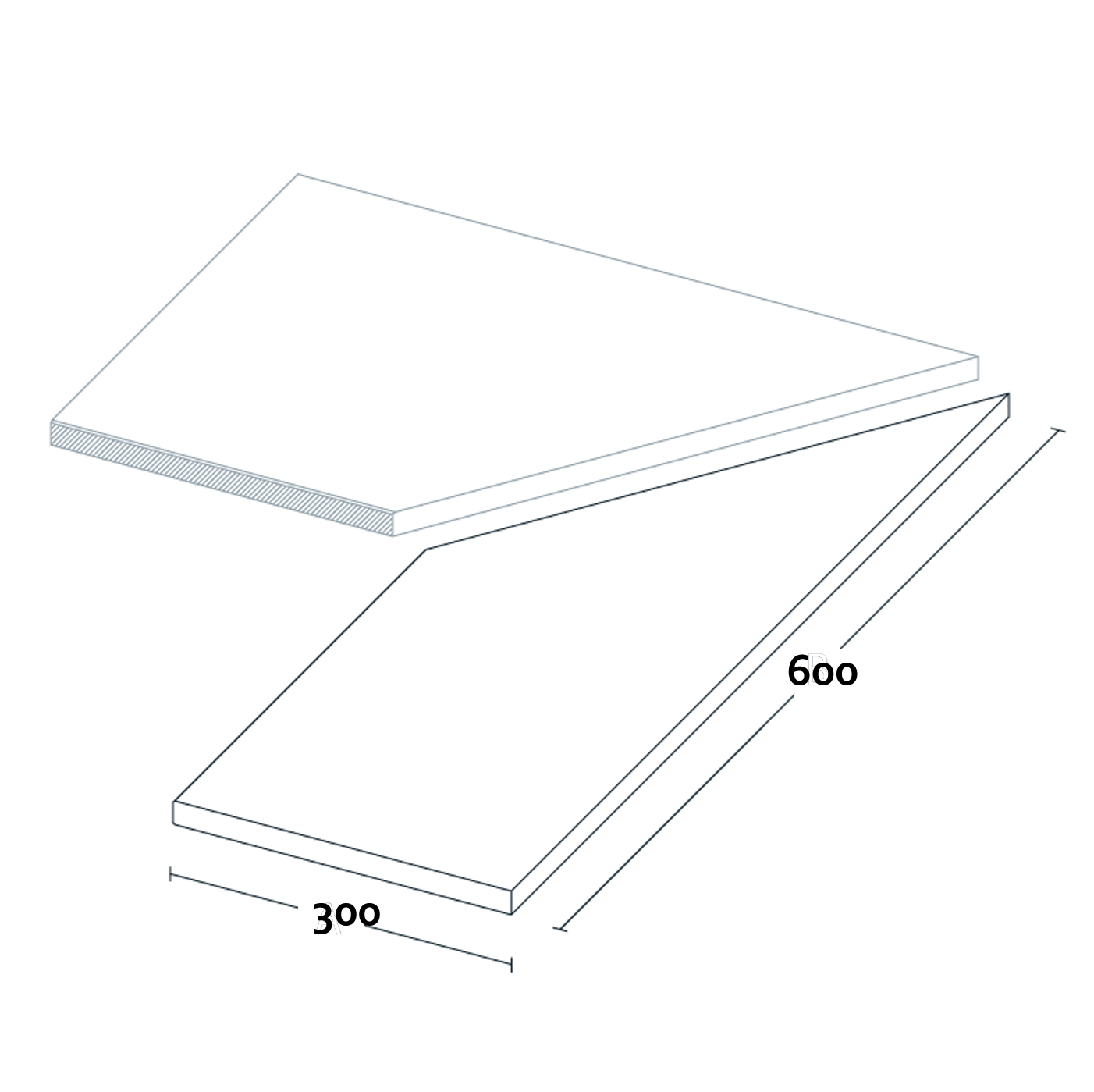 Тротуарная плитка Бежевая Lastra. Спец. Элемент- Бортик Угловой Лс Клиф Бьянко Линеаре \ Cliff Bianco Lineare Angolo Sx 300х600х20мм