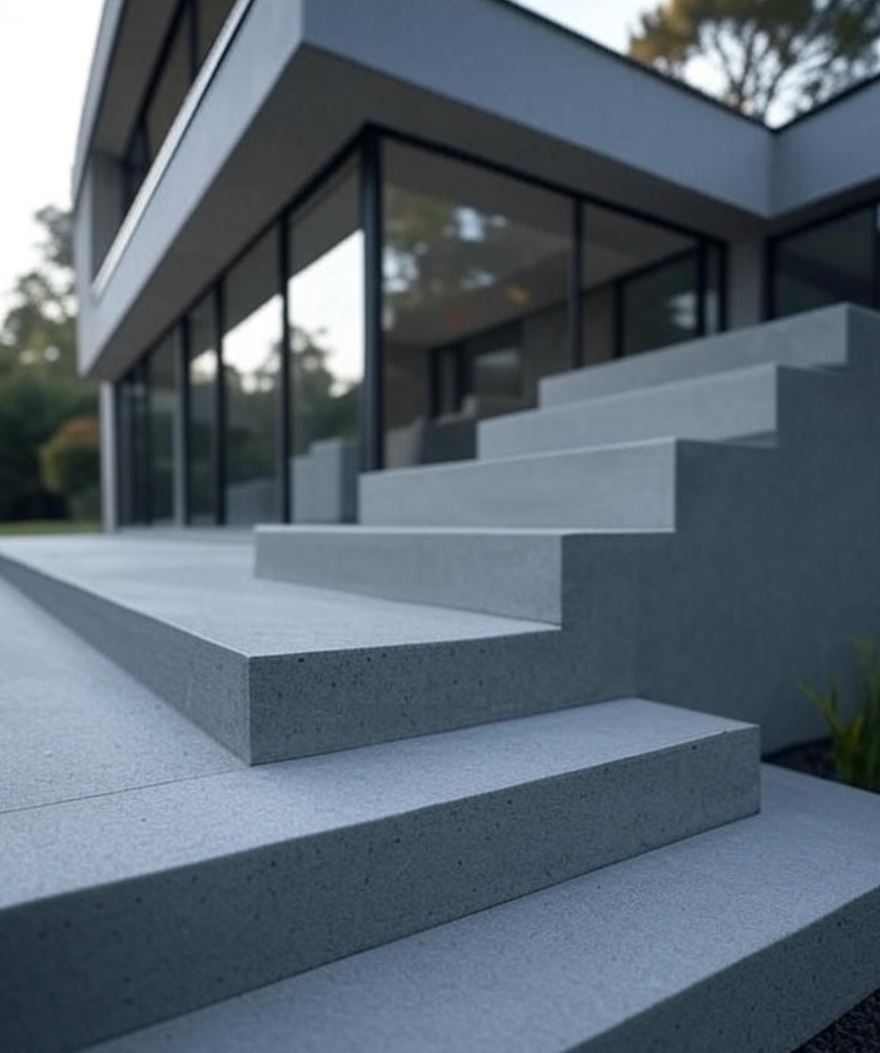 Серый клинкер: ступени и плитка для современного экстерьера