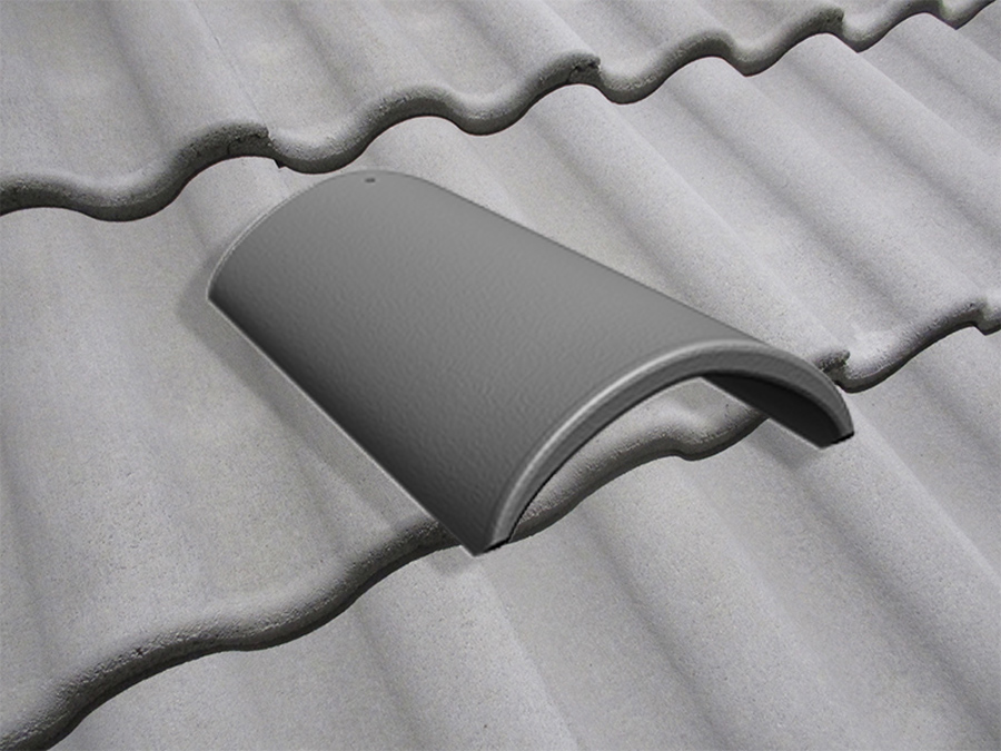 Коньковая черепица натуральная цементно-песчаная Light неокрашенный серый 72, Kriastak Baltic tile