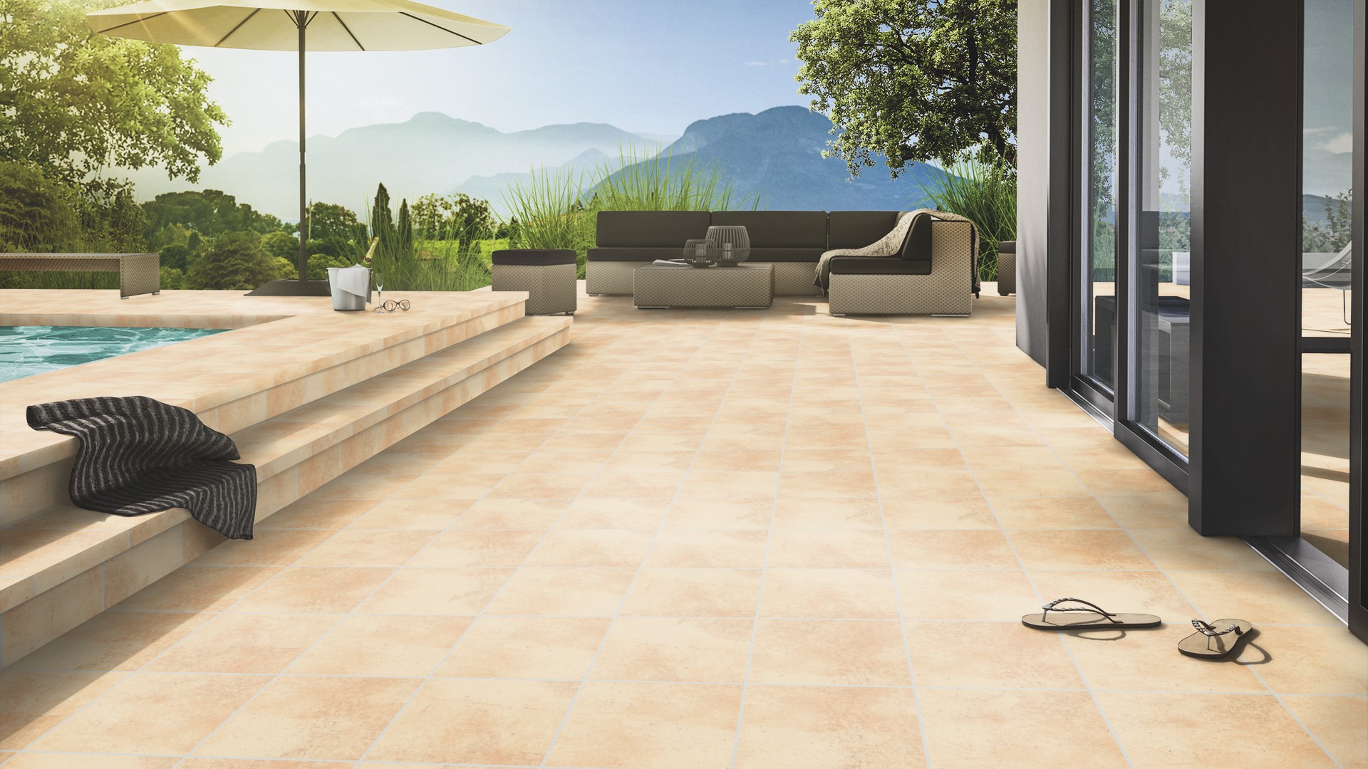 Клинкерная Плитка напольная противоскользящая Stroeher KERAPLATTE AERA 722 paglio 444*294*10 мм