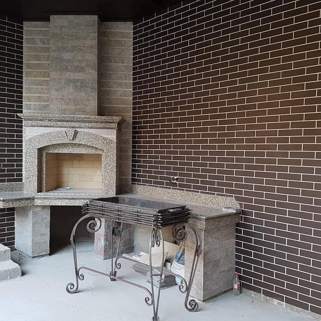 NATURAL BROWN DURO 245X66х7,4 мм Клинкерная фасадная плитка под кирпич облицовочная коричневая