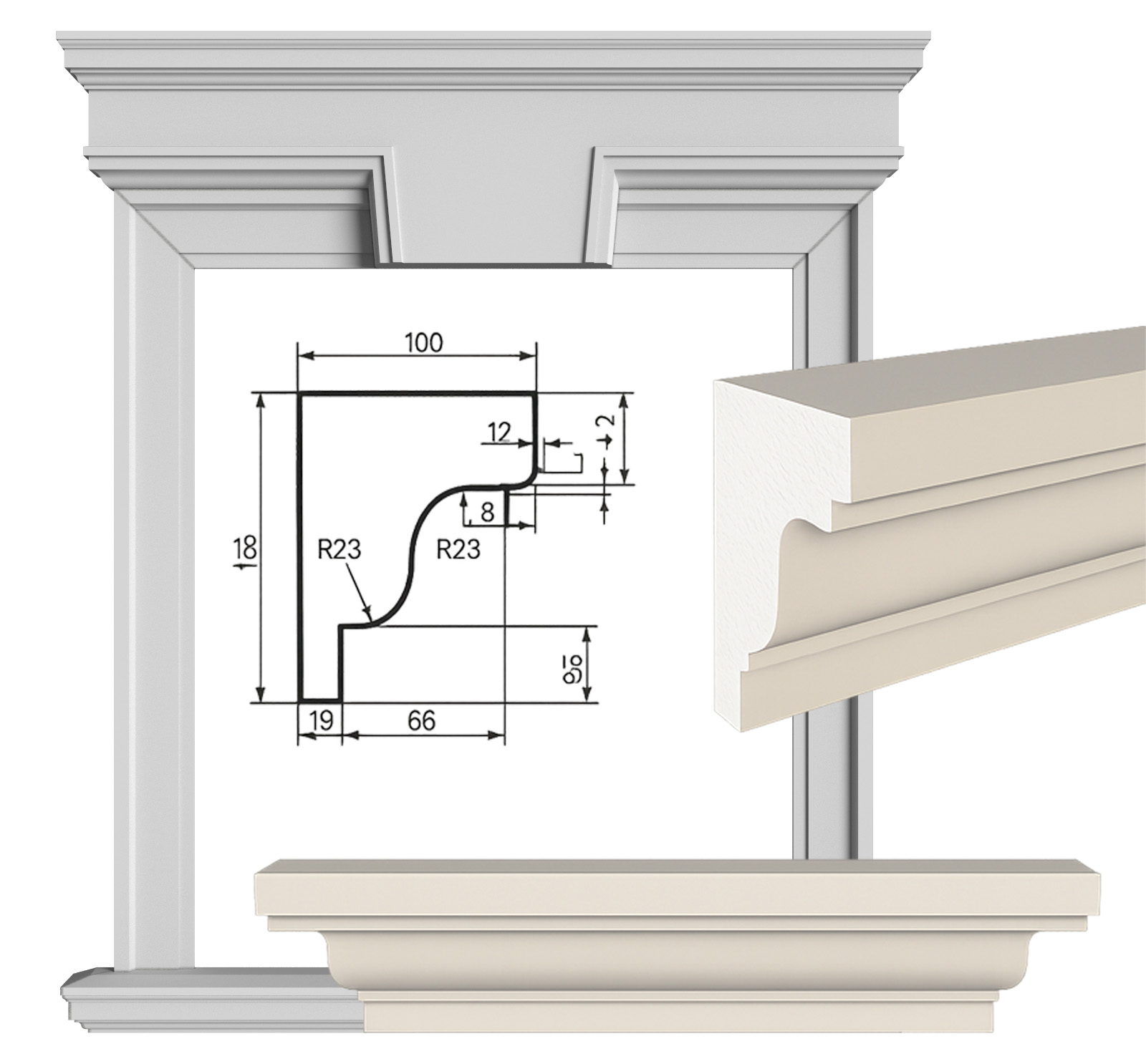 Карниз фасадный по индивидуальному размеру и эскизу — изготовление на заказ