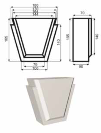 ЗАМКОВЫЙ КАМЕНЬ для отделки окон Фасада и Интерьера - лепнина, декор из пенополистирола ЗВ-165/1 165*70*180 мм