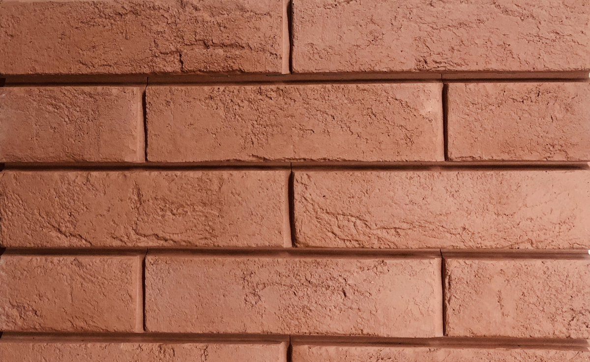 Бонн-13 Плитка под кирпич для навесного вент фасада без расшивки шва 253X68X26 мм терракотовый искусственный камень