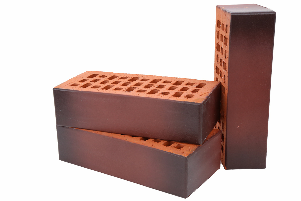 Lode ETNA гладкий, 250*120*65 мм, Печной Кирпич керамический пустотелый, красный с коричневым пестрый