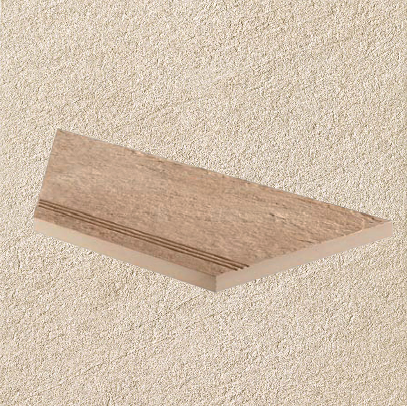 Тротуарная плитка Бежевая Lastra. Спец. Элемент- Ступень Угловая Линеаре Лс 30x60 Клиф Бьянко \ Cliff Bianco Gradino Lineare Angolo Sx 300х600х20мм