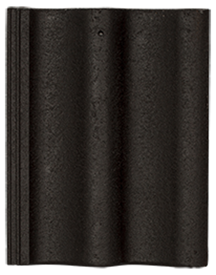 Натуральная цементно-песчаная черепица рядовая Classic черный 20, Kriastak Baltic tile