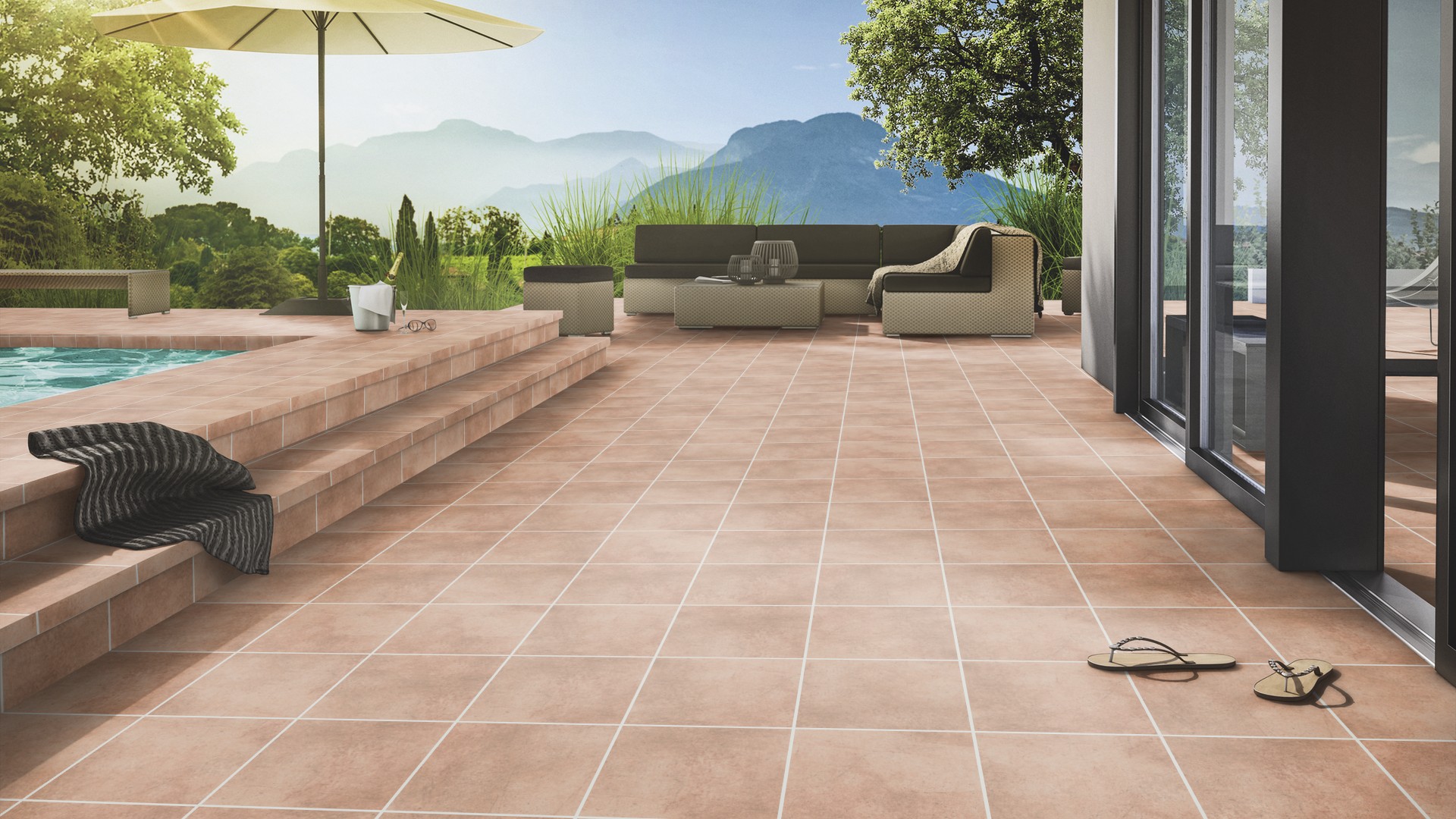 Клинкерная Плитка напольная противоскользящая Stroeher KERAPLATTE AERA 750 rubeo 240*240*10 мм