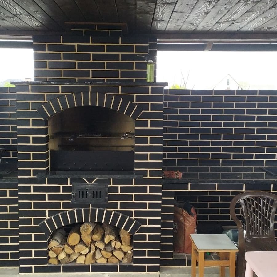 12.861100L Печной Lode KRYPTON гладкий, 250*120*65 мм, Печной Полнотелый Кирпич керамический черный