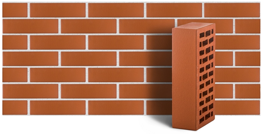 Кирпич лицевой керамический ЛСР пустотелый Янтарный гладкий М175 250*120*65 мм