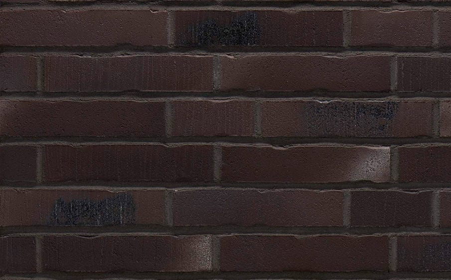 Клинкерная фасадная плитка облицовочная под кирпич Stroeher (Штроер) Handstrich 394 schwarzkreide шероховатая, 240*52*14 мм