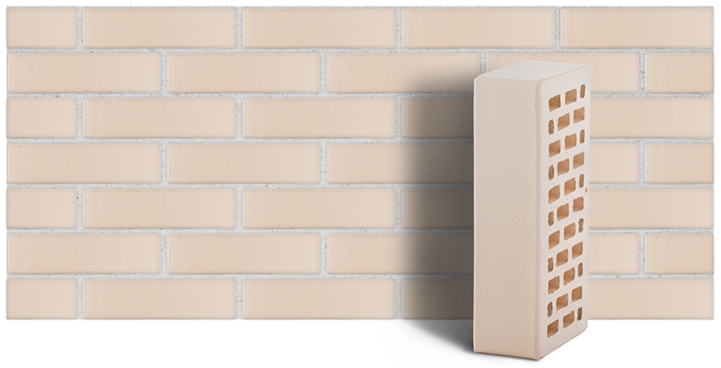 Кирпич лицевой керамический ЛСР пустотелый белый гладкий M150 250*120*88 мм