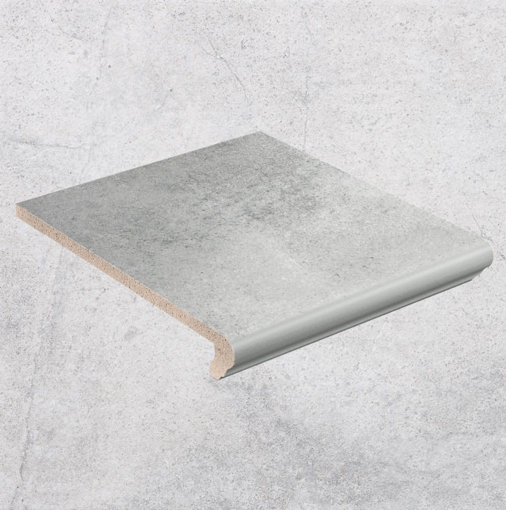 Клинкерная ступень флорентинер противоскользящая плитка Stroeher KERAPLATTE AERA 720 baccar 340*294*12 мм