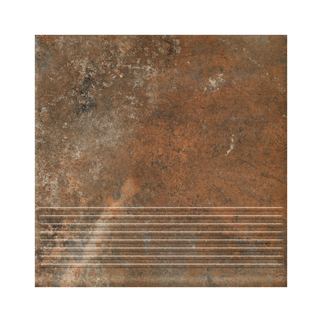 Arteon Brown клинкерная ступень с насечками плоская противоскользящая 300x300x11 мм