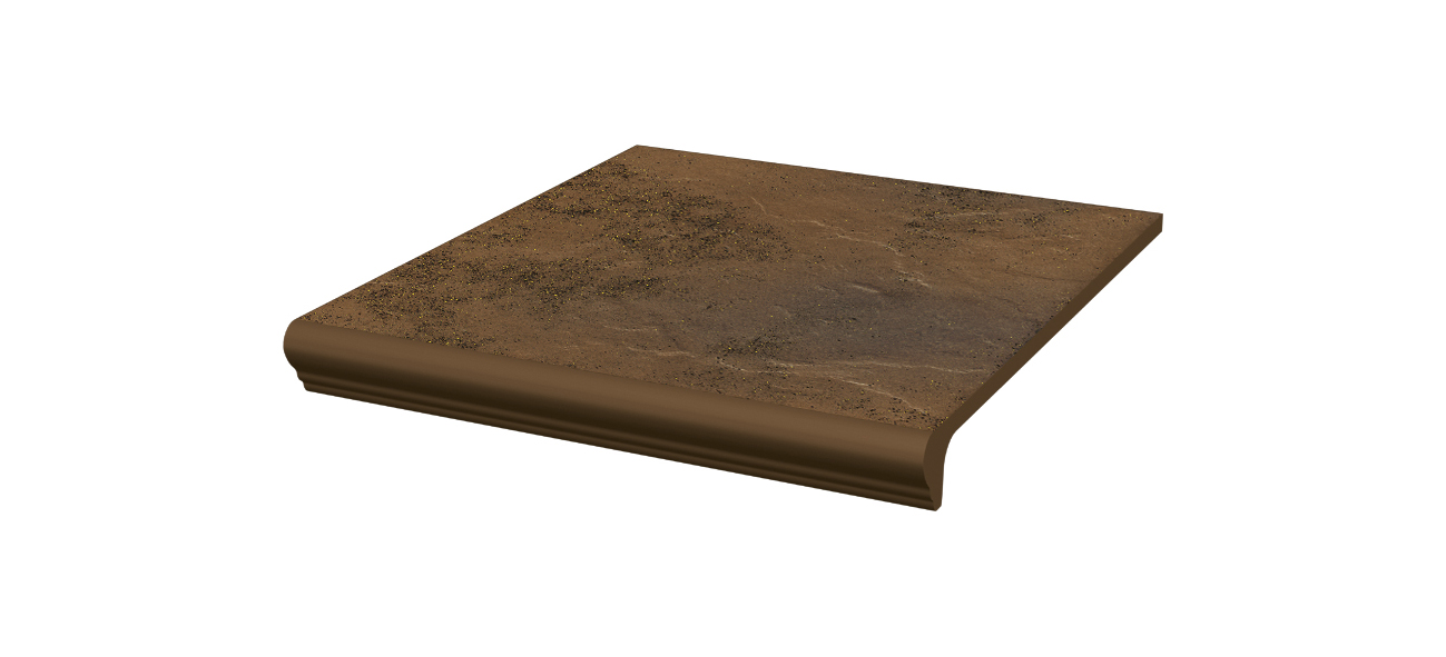 Semir Beige ступень флорентинер противоскользящая с капиносом, медный терракот 330x300x11 мм