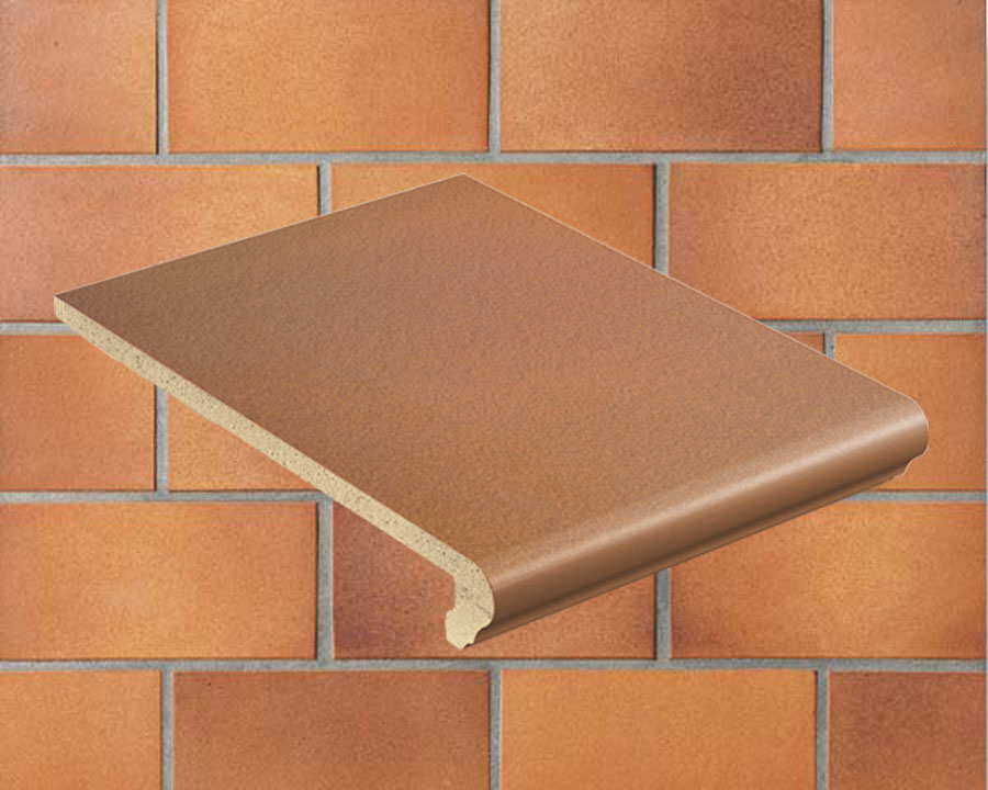 Клинкерная ступень флорентинер противоскользящая плитка Stroeher KERAPLATTE TERRA 313 autumn 340*240*12 мм