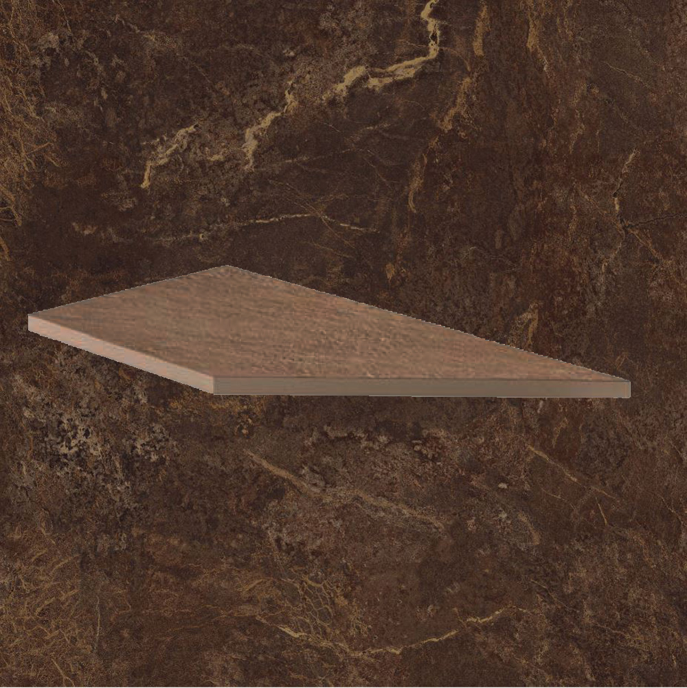 Тротуарная плитка Коричневая Lastra. Спец. Элемент - Бортик Угловой Пс Форс Фэнси \ Force Fancy Lineare Angolo Dx 300х600х20мм