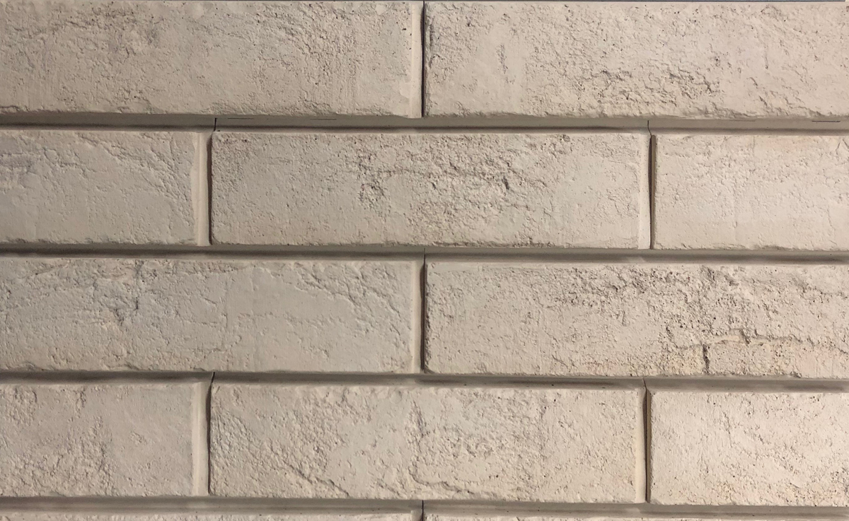 Бонн-1 Плитка под кирпич для навесного вент фасада без расшивки шва 253X68X26 мм RAL 1015 искусственный камень