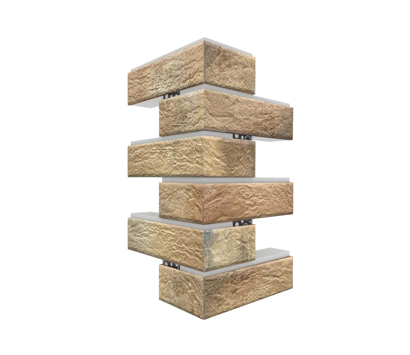 Loft Brick Curry угловая фасадная термопанель из пенополистирола ППС 50 мм, 0,17 м2 с клинкерной плиткой