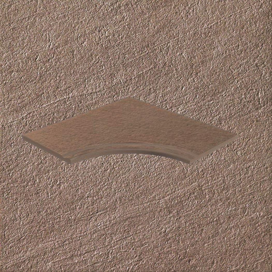 Тротуарная плитка Бежевая Lastra. Спец. Элемент- Бортик Изогнутый с Выемкой Закругленный 30 Клиф Беж \ Cliff Beige Curvilineo Svasato Round 30  300х600х20мм