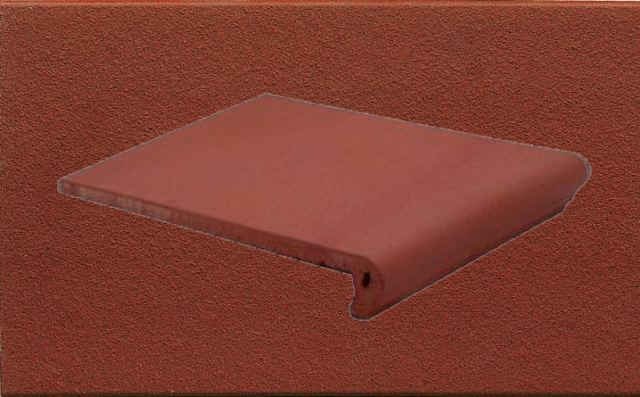 Клинкерная ступень флорентинер противоскользящая плитка EURAMIC CLASSIC 361 naturrot 340*240*12 мм