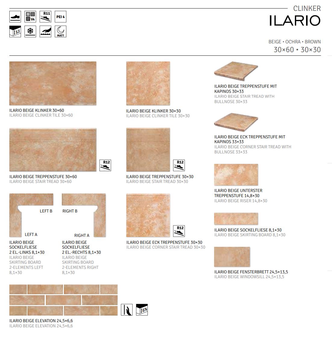 Ilario Beige угловая клинкерная ступень с насечками 300x300x11 мм