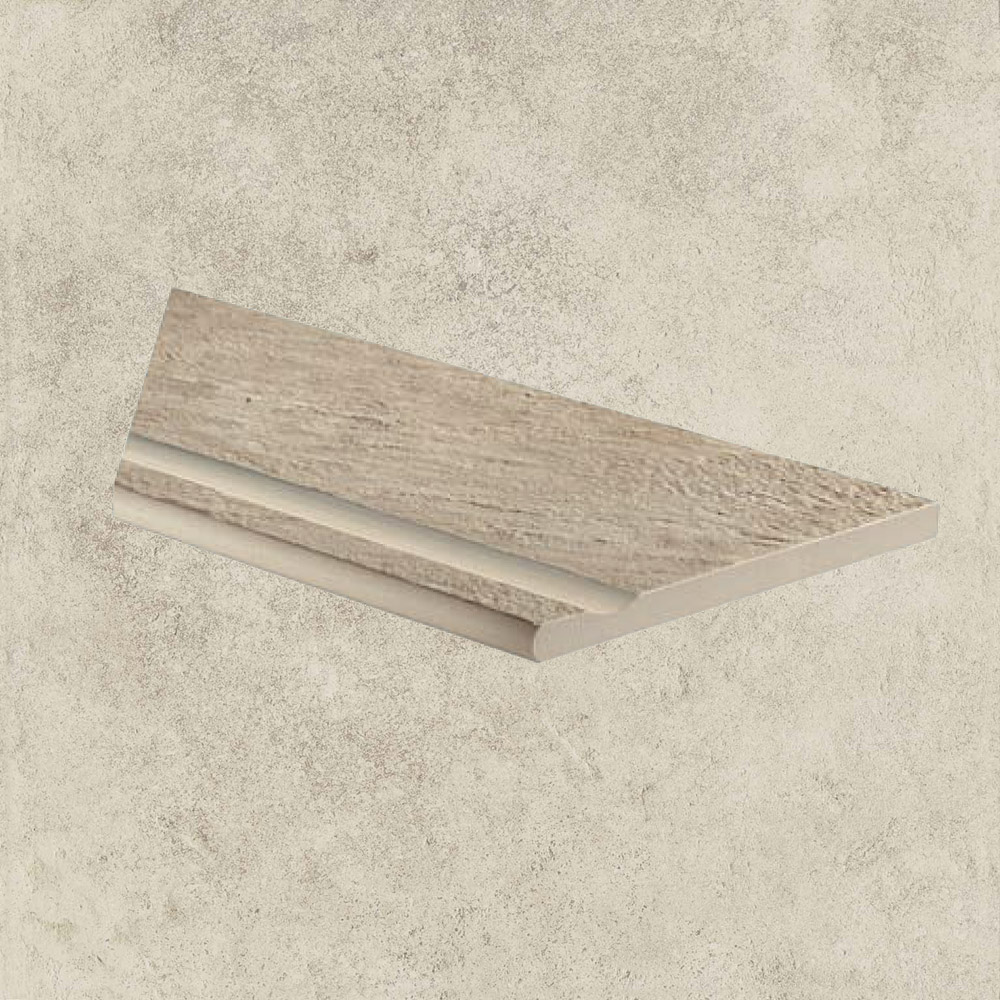 Тротуарная плитка Белая Lastra. Спец. Элемент- Бортик Угловой Бассейн Лс 30x60 Дрифт Вайт \ Drift White Piscina Angolo Sx 300х600х20мм