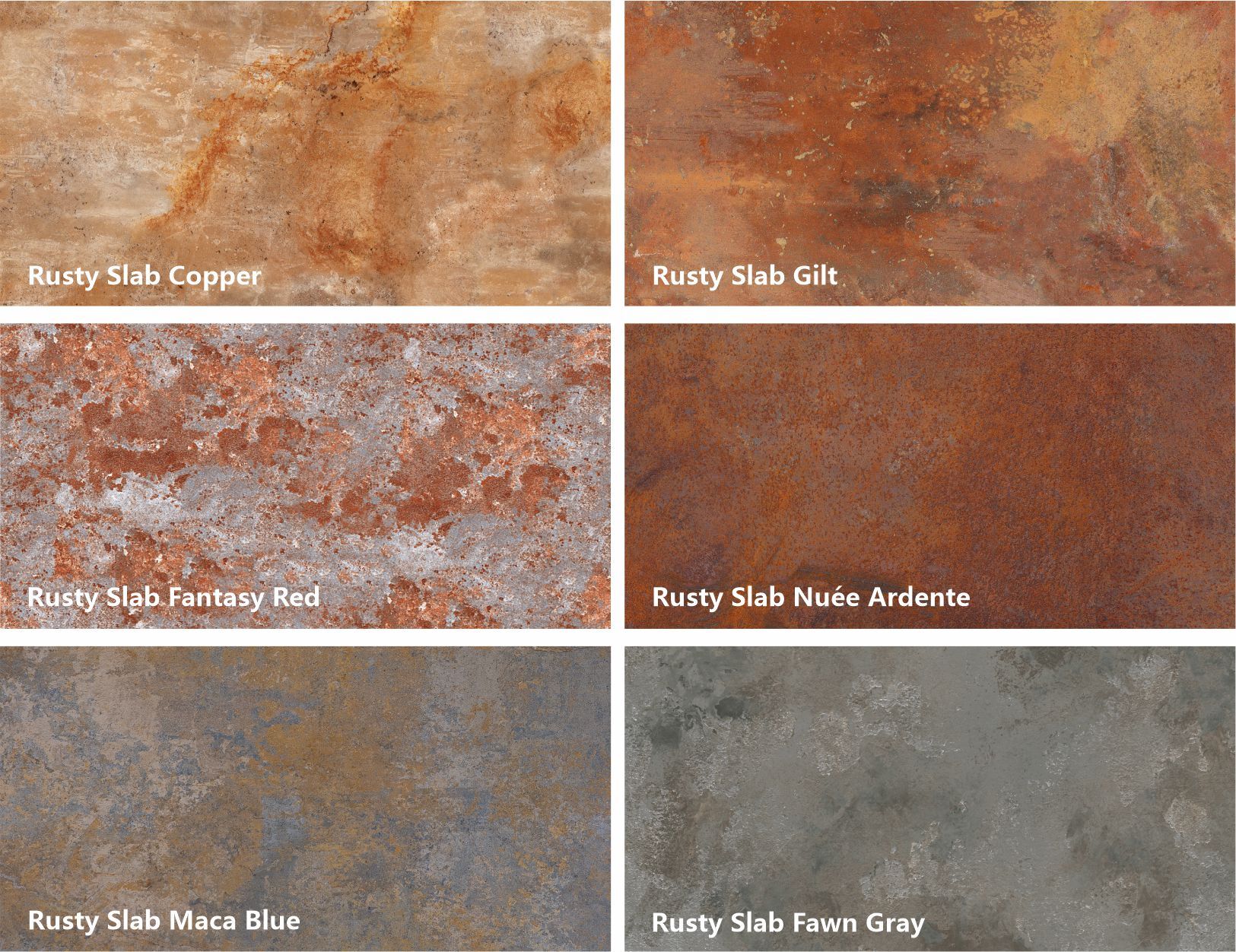 Rusty Slab Copper (медно-рыжий ржавый металл с тёплыми переливами)  гибкий камень 1200×600 мм