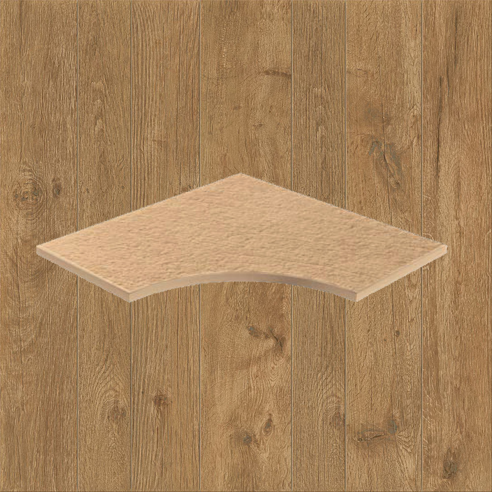 Тротуарная плитка Дерево-охра Lastra. Спец. Элемент- Бортик Изогнутый Закругленный 30 Оак Резерв Пьюр \ Oak Reserve Pure Bordo Curvilineo Round 30 300х600х20мм