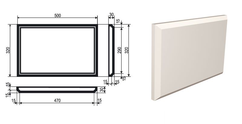 Рустовый камень (Боссажи)  для отделки Фасада углы - лепнина, декор из пенополистирола БВ-1/2  320*30*500 мм