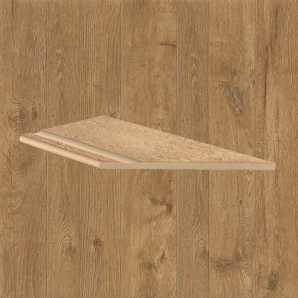 Тротуарная плитка Дерево-охра Lastra. Спец. Элемент- Бортик Угловой Бассейн Пс 30x60 Оак Резерв Пьюр \ Oak Reserve Pure Bordo Piscina Angolo Dx 300х600х20мм