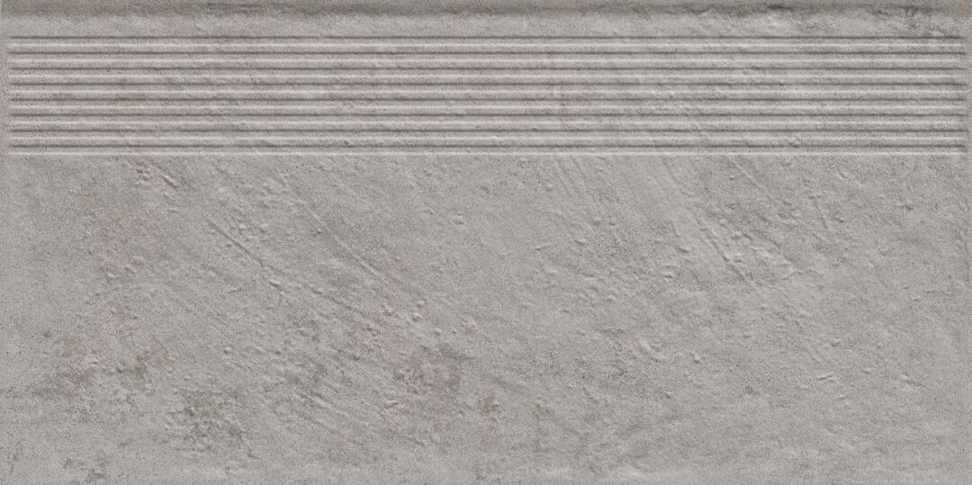 Клинкерная ступень с насечками Carrizo Grey 600*300*8,5 мм – для улицы, террасы, крыльца, лестницы, морозостойкая