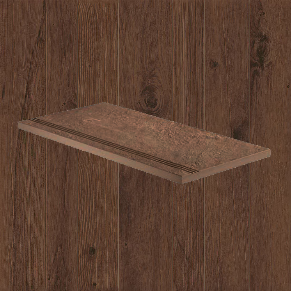 Тротуарная плитка Дерево Lastra. Спец. Элемент-Ступень Линеаре 30х60 Фрейм Оак \ Frame Oak Gradino Lineare 300х600х20мм