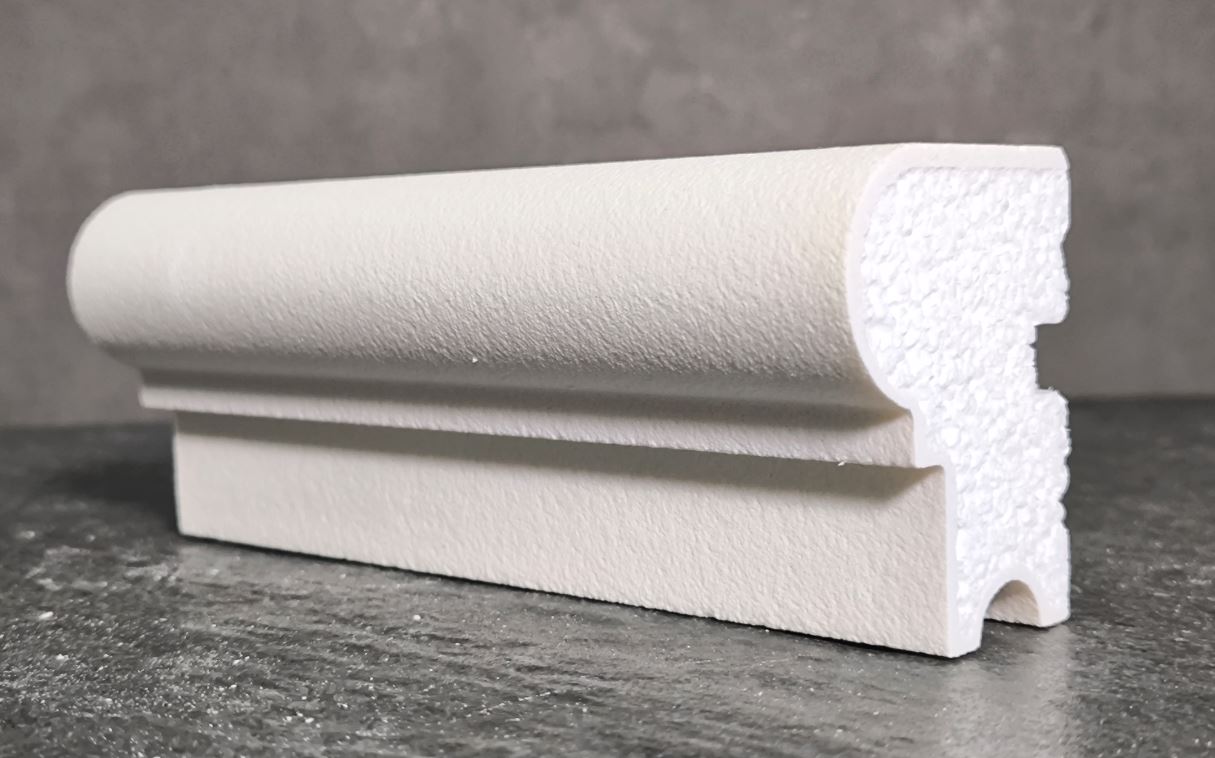 Молдинг для фасада - лепнина, декор из пенополистирола МВ-75/1 (МС-102) 75*60*2000 мм