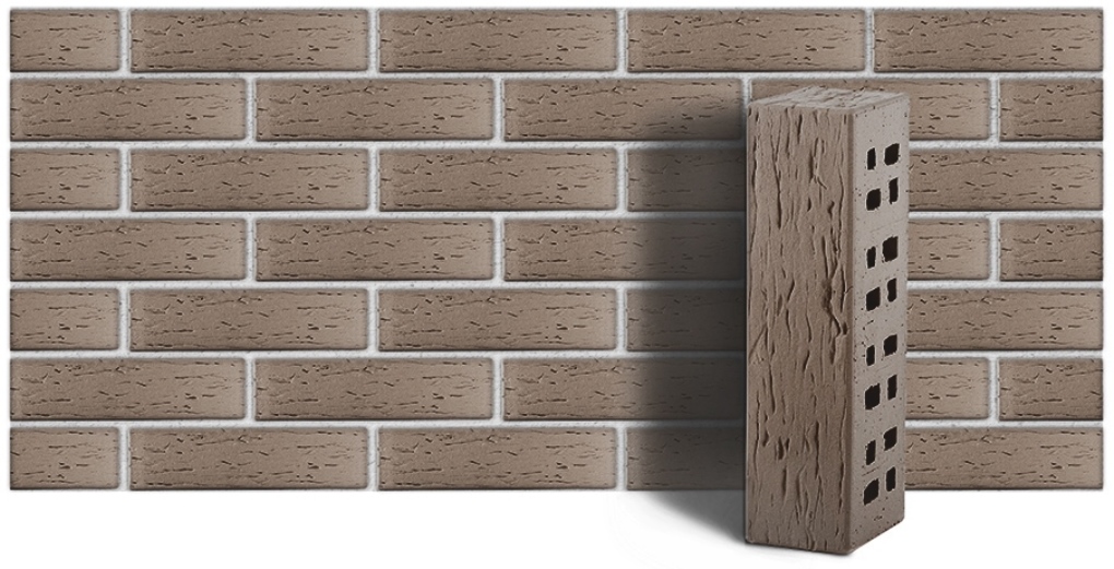 Кирпич лицевой клинкерный ЛСР пустотелый "Стокгольм" береста M300, 250*85*65 мм