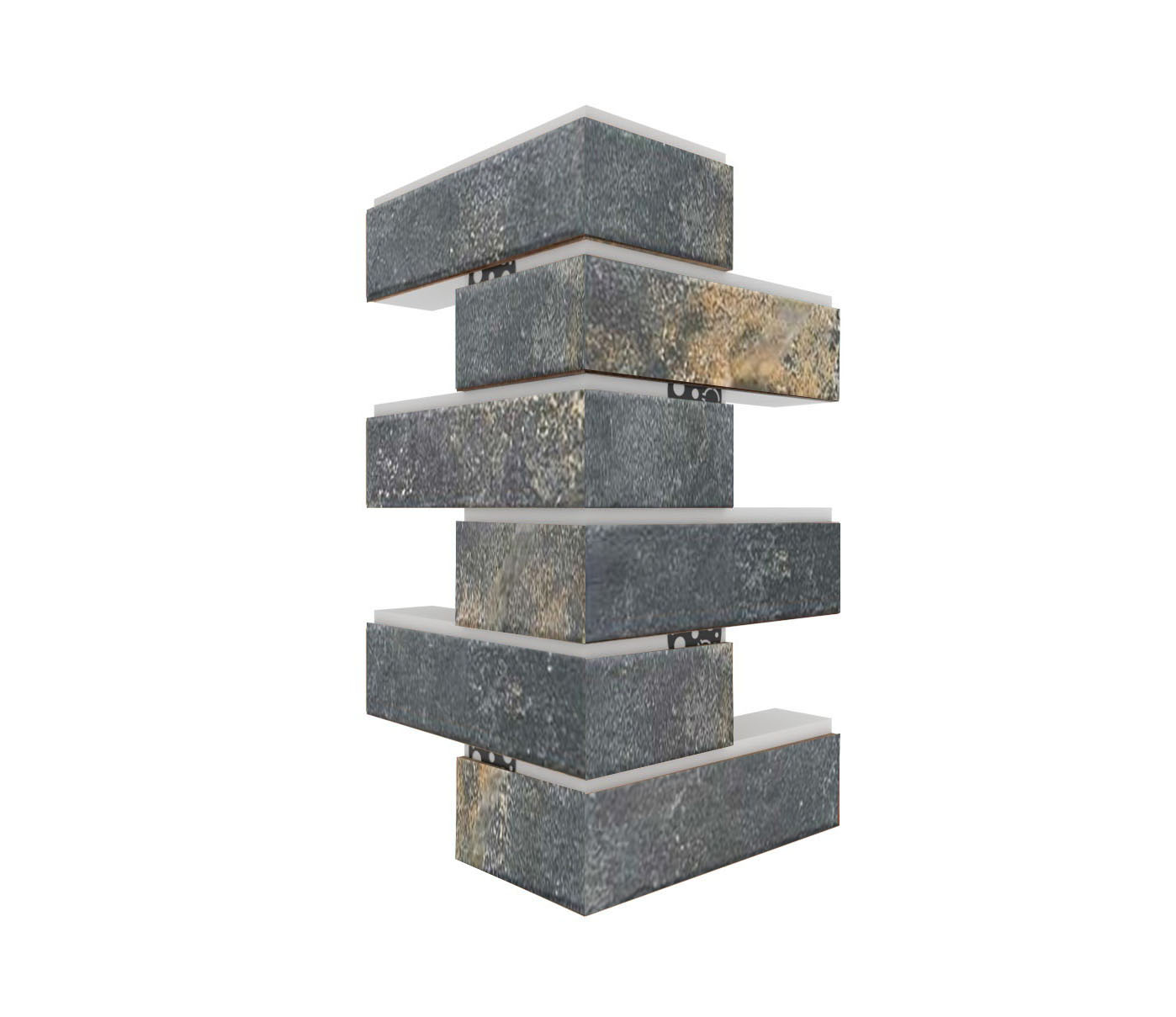 Metal Dark Угловая фасадная термопанель из пенополистирола ППС 40 мм, 0,17 м2 с клинкерной плиткой