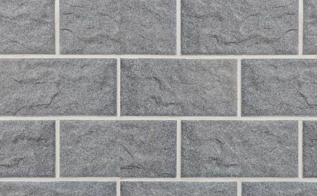 Клинкерная фасадная плитка облицовочная под камень Stroeher (Штроер) Kerabig KS 06 grau рельефная, 302*148*12 мм