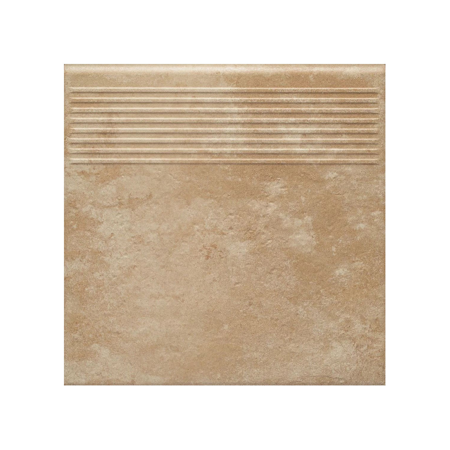 Ilario Beige клинкерная ступень с насечками противоскользящая 300x300x11 мм