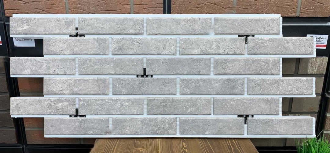 Cemento gray фасадная термопанель из пенополистирола ППС 50 мм с клинкерной плиткой