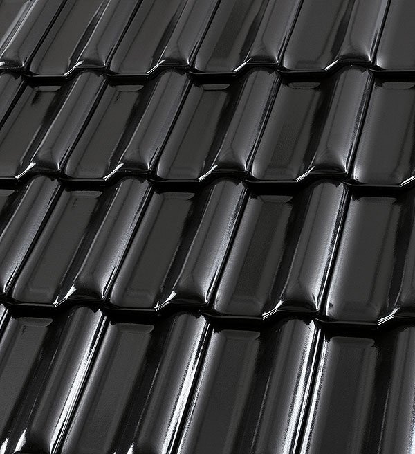 Керамическая черепица рядовая Roben Flandern черный матовая глазурь