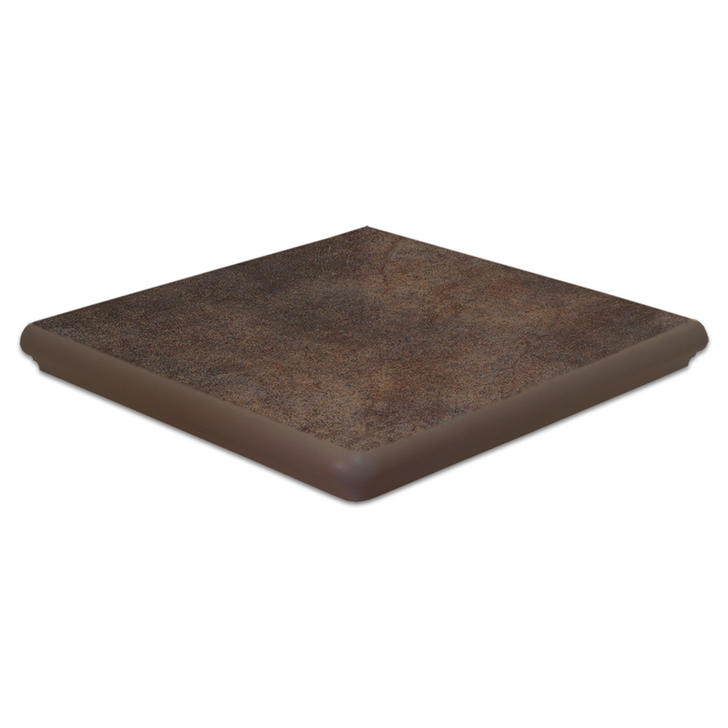 Клинкерная угловая ступень флорентинер Interbau Nature Art Lava schwarz, 320*320*9,5 мм