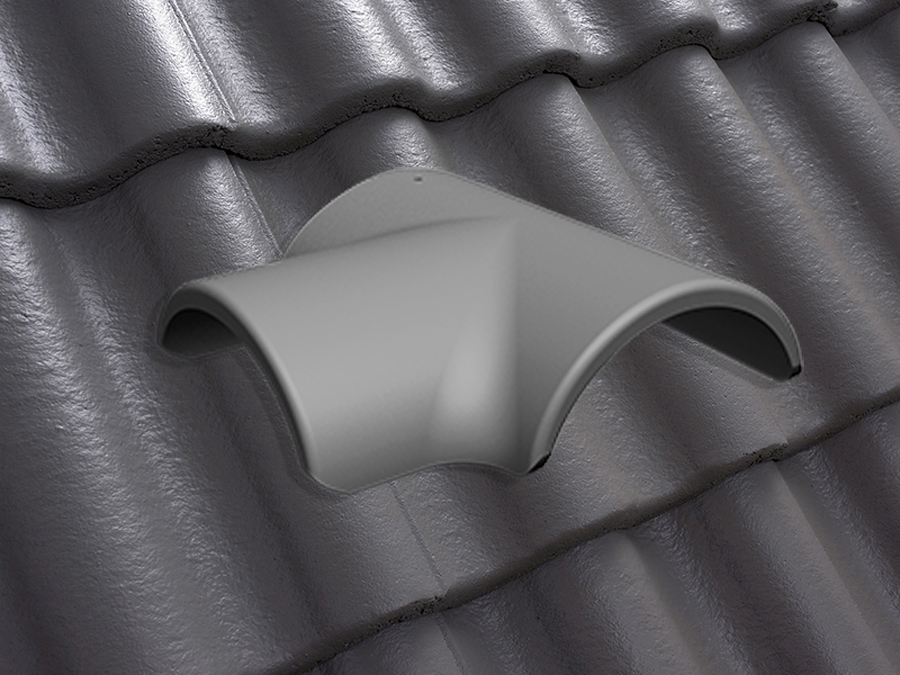 T-образная черепица натуральная цементно-песчаная Classic графит 48, Kriastak Baltic tile