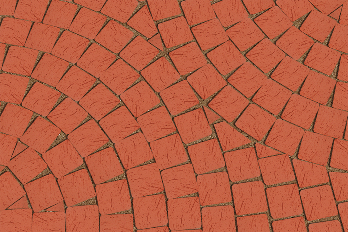 Клинкерная тротуарная мозаика - брусчатка Lode JANKA Красная 60х60х52 мм