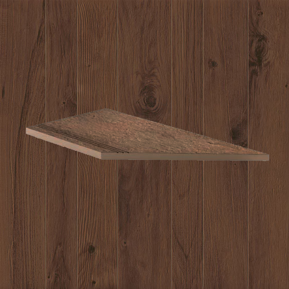 Тротуарная плитка Дерево Lastra. Спец. Элемент-Ступень Угловая Линеаре Пс 30x60 Фрейм Оак \ Frame Oakt Gradino Lineare Angolo Dx 300х600х20мм