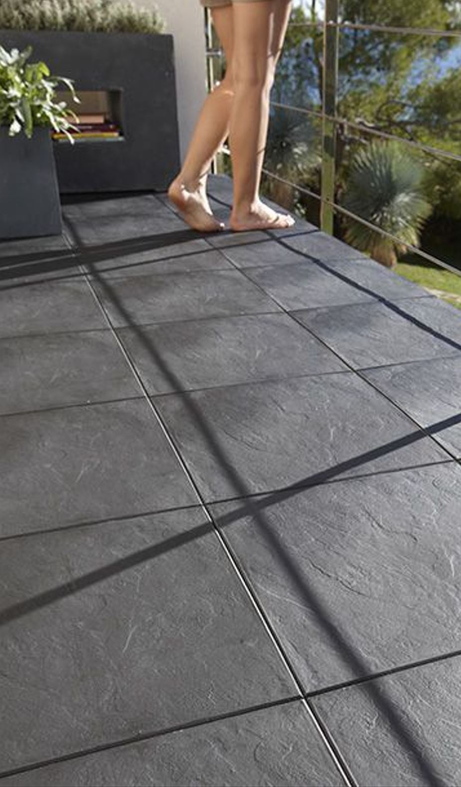 Minster Black Gres 595*895*20 мм тротуарная плитка уличная, противоскользящая, керамогранитная Paradyz